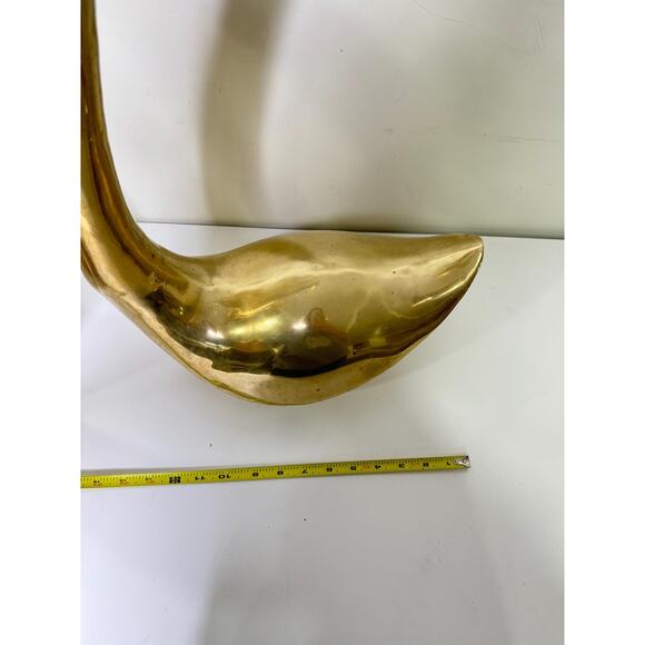 Stunning Pair Of Very Large Mid Century Modern Hollywood Regency Brass Swans, So - Picture 9 of 10